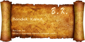 Bendek Kanut névjegykártya